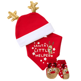 'Santa's Little Helper' Hat, Bib & Socks Set