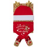 'Santa's Little Helper' Hat, Bib & Socks Set